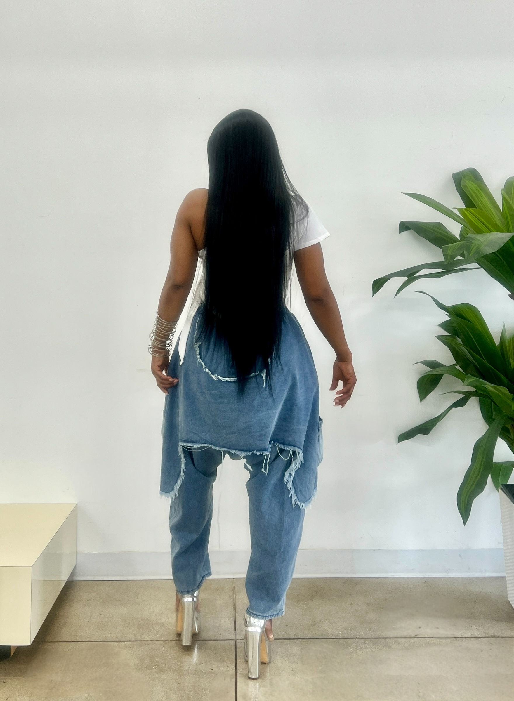 Dizi Irregular Denim Pants