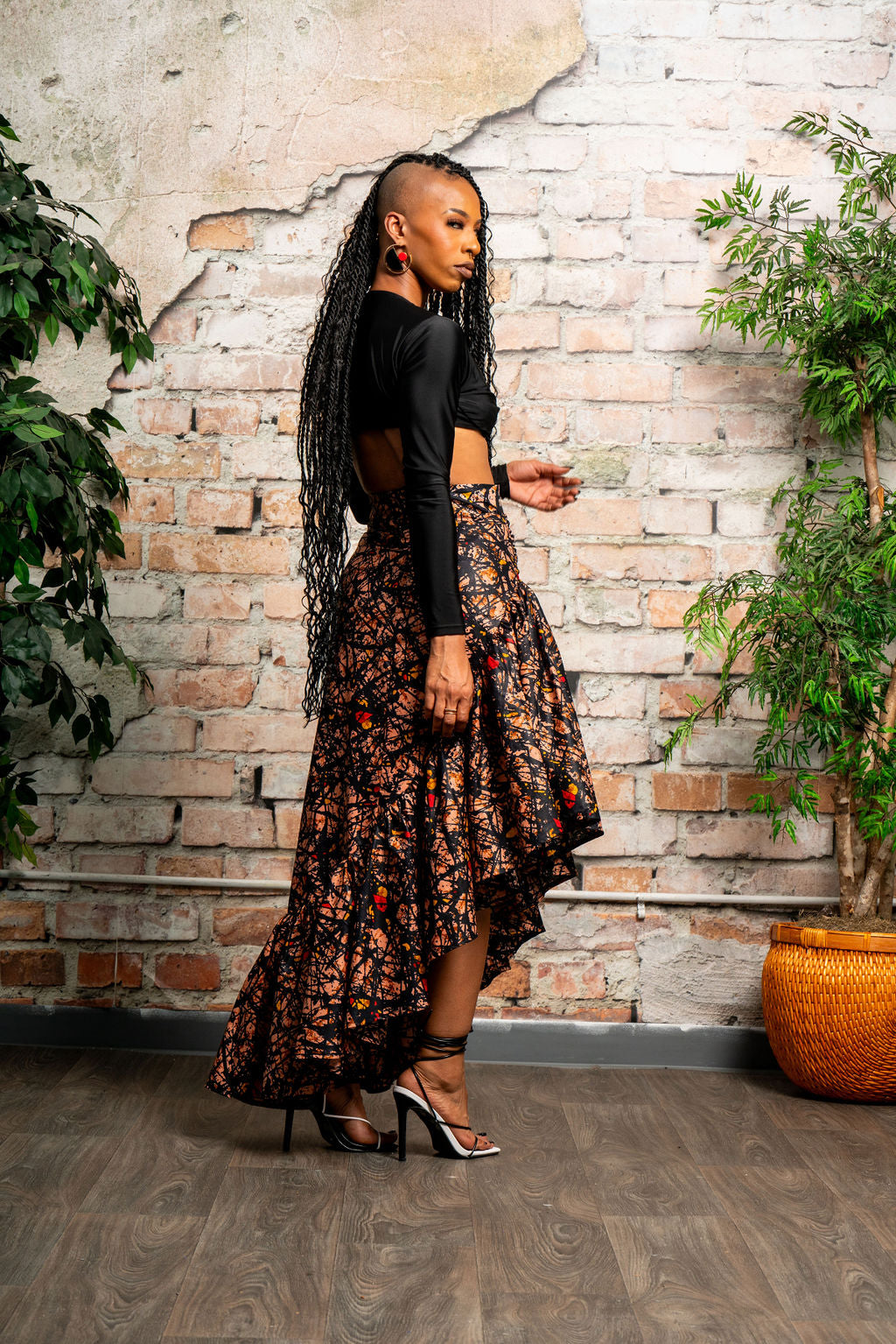 Asymmetrical Skirt Pattern For Nigerian Woman