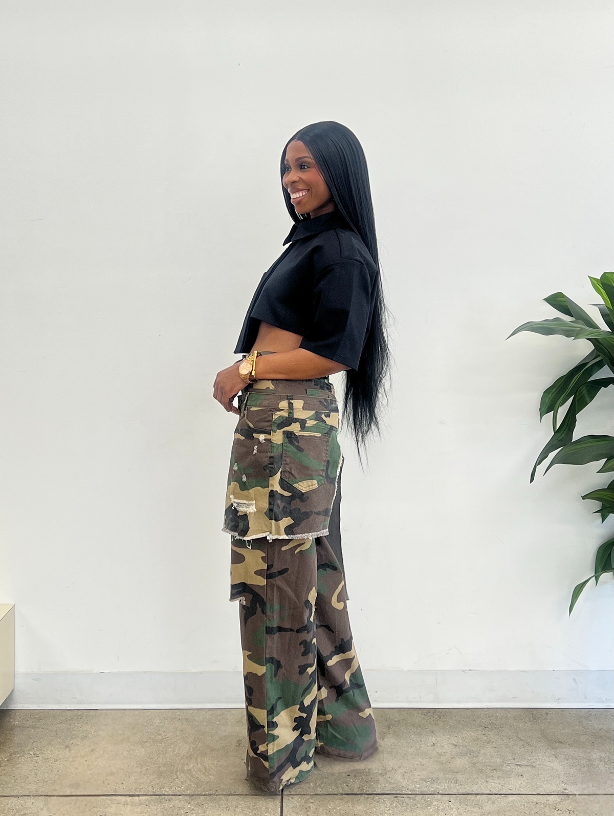 Mia Irregular Camo Pants