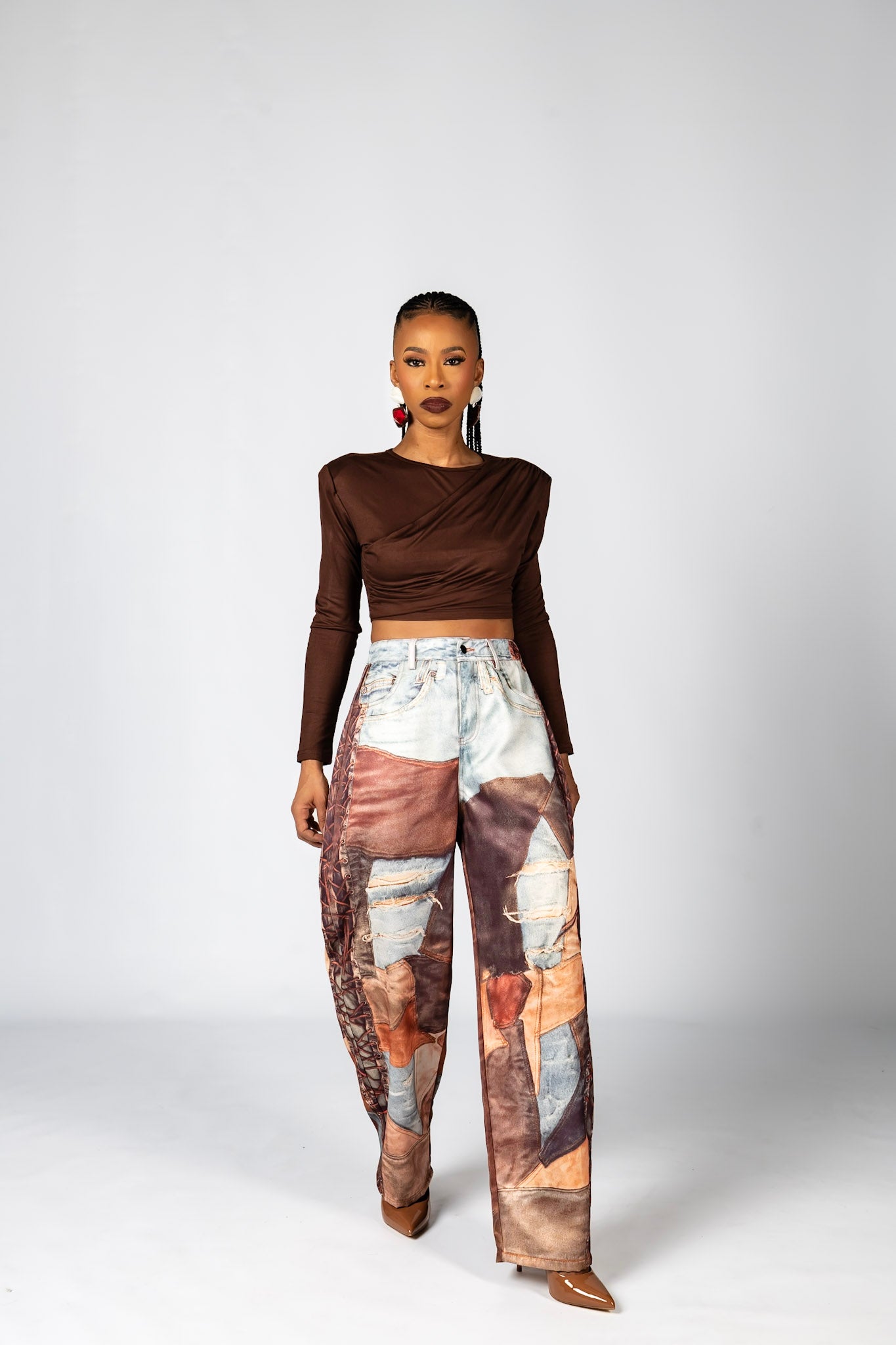 Liu Patch Print Trousers
