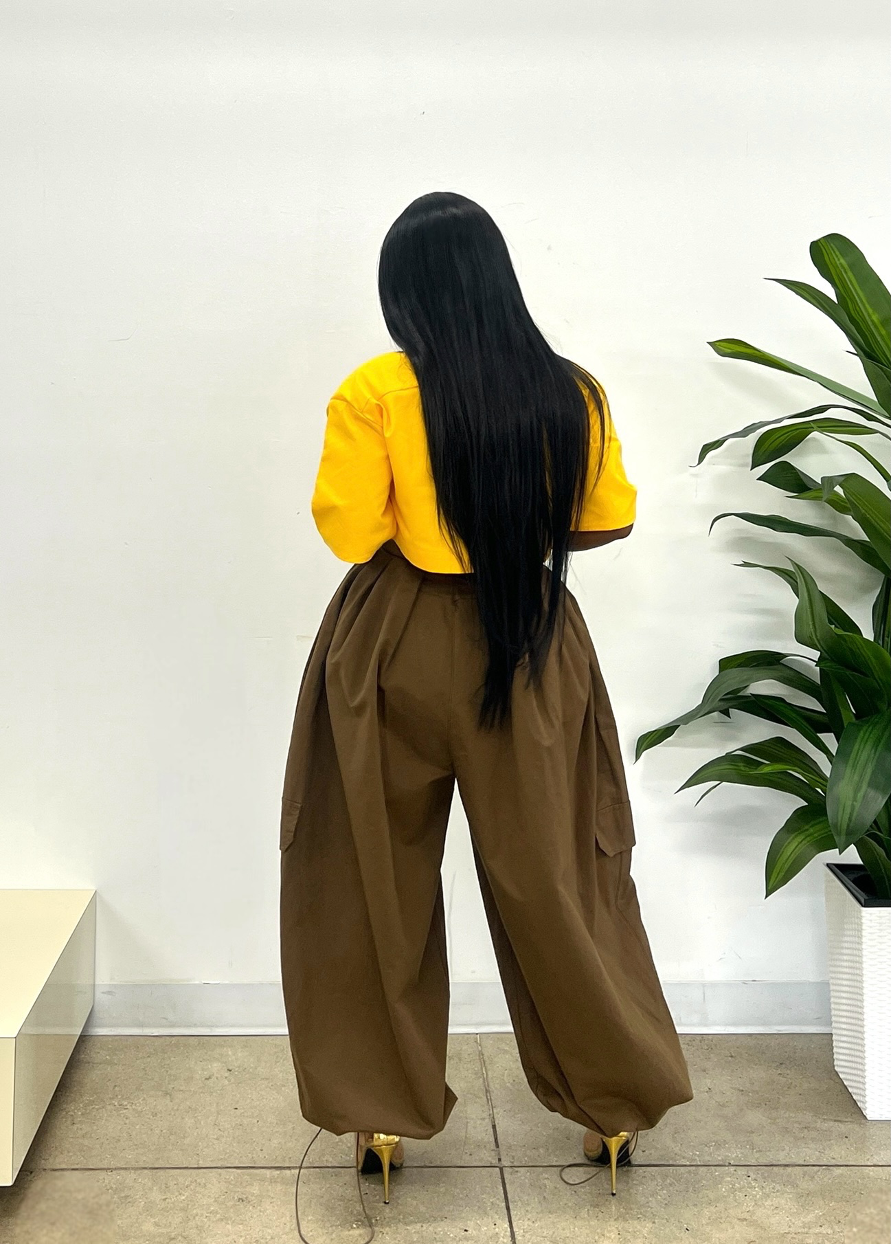 Genesis Irregular Crop Top in Yellow