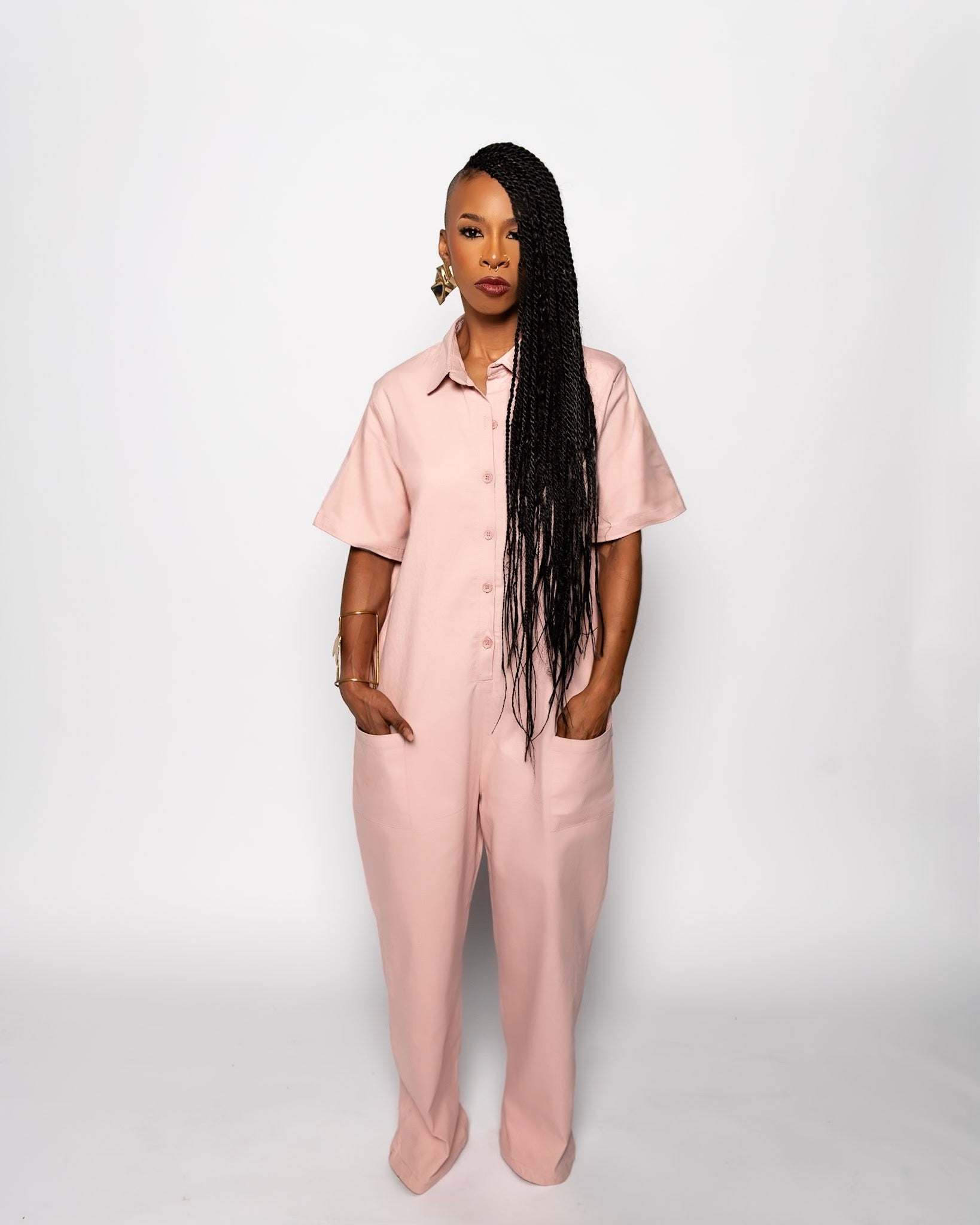 Xylo Jumpsuit in Pastel Pink