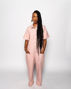 Xylo Jumpsuit in Pastel Pink