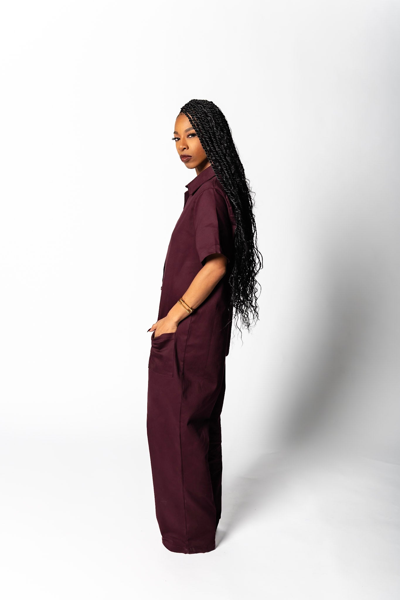 Xylo Jumpsuit in Plum