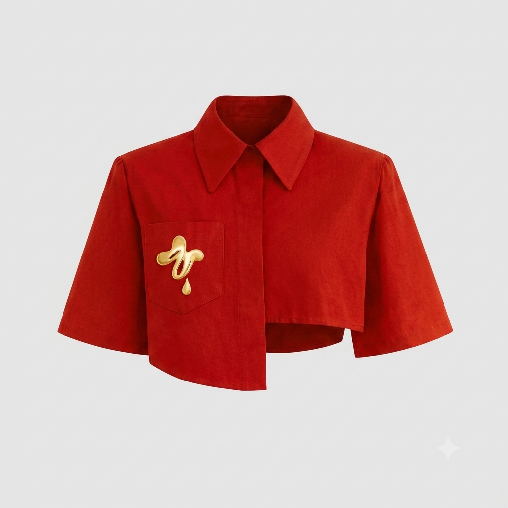 Genesis Irregular Crop Top in Red