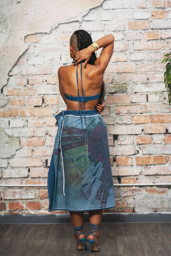 African Denim Skirt